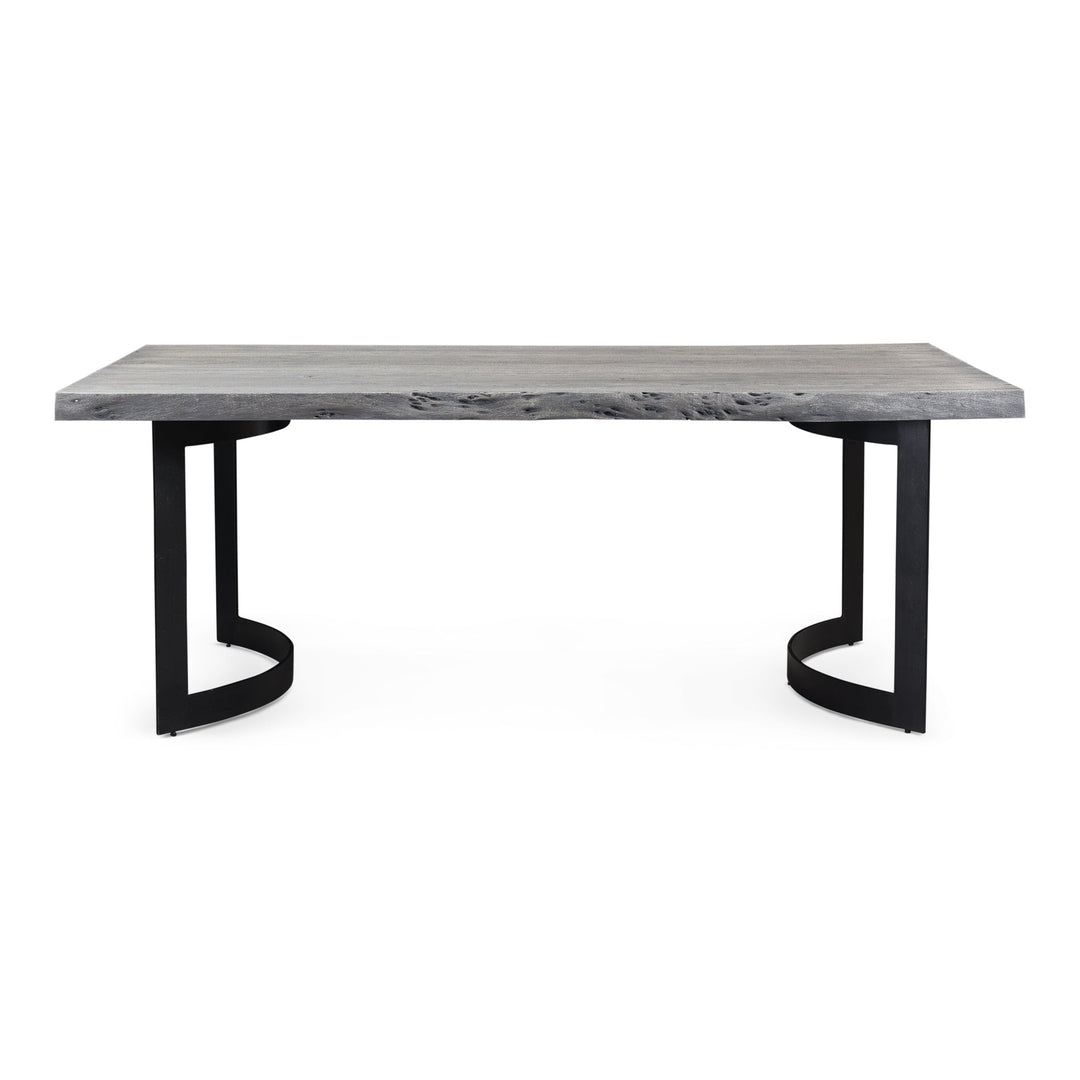 BENT IRON WEATHERED GREY LIVE - EDGE DINING TABLE