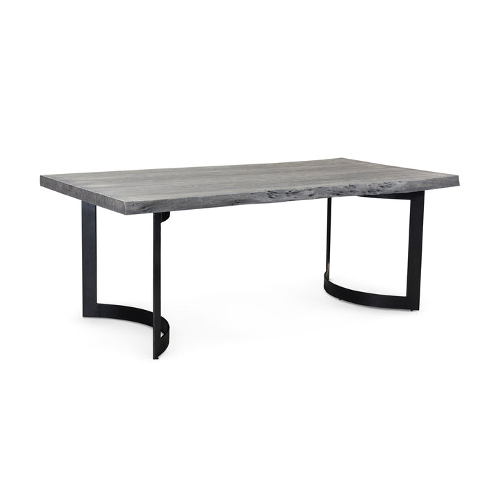 BENT IRON WEATHERED GREY LIVE - EDGE DINING TABLE