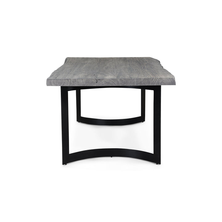 BENT IRON WEATHERED GREY LIVE - EDGE DINING TABLE