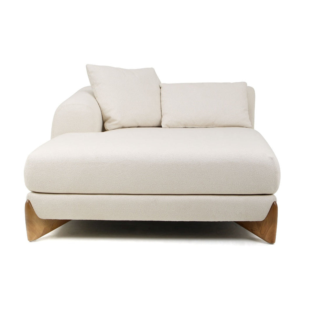 FLEURY CREAM FABRIC + WALNUT SECTIONAL SOFA