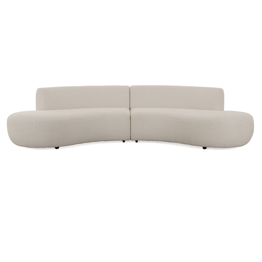 WELDON - MODERN OFF-WHITE FABRIC CURVED SECTIONAL