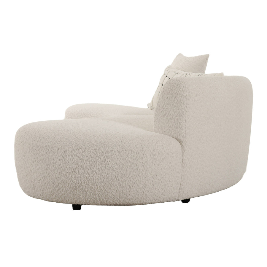 WELDON - MODERN OFF-WHITE FABRIC CURVED SECTIONAL