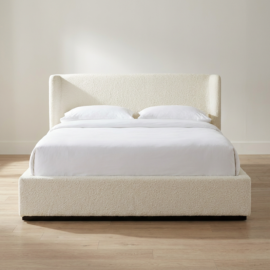 PRIYA CREAM BOUCLÉ UPHOLSTERED BED