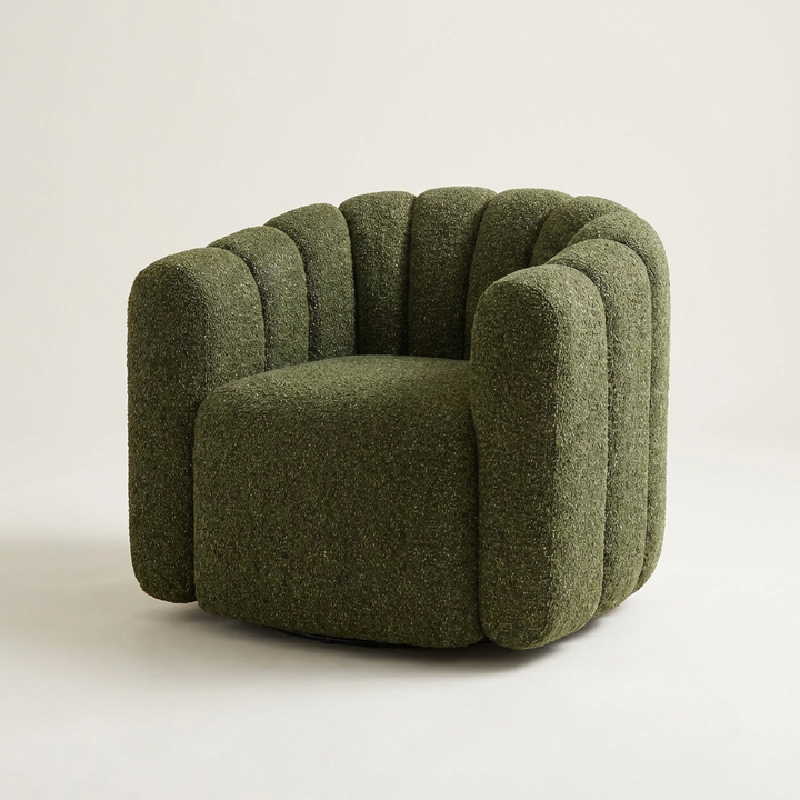 LENOIR MOSS BOUCLE SWIVEL CHAIR