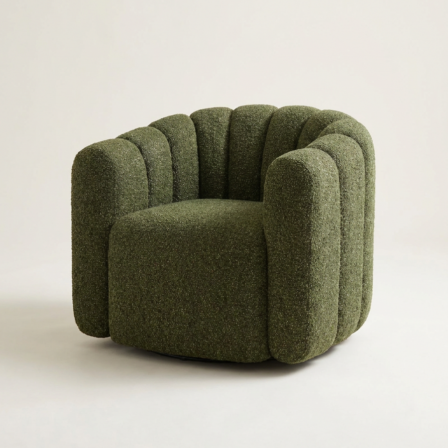 LENOIR MOSS BOUCLE SWIVEL CHAIR