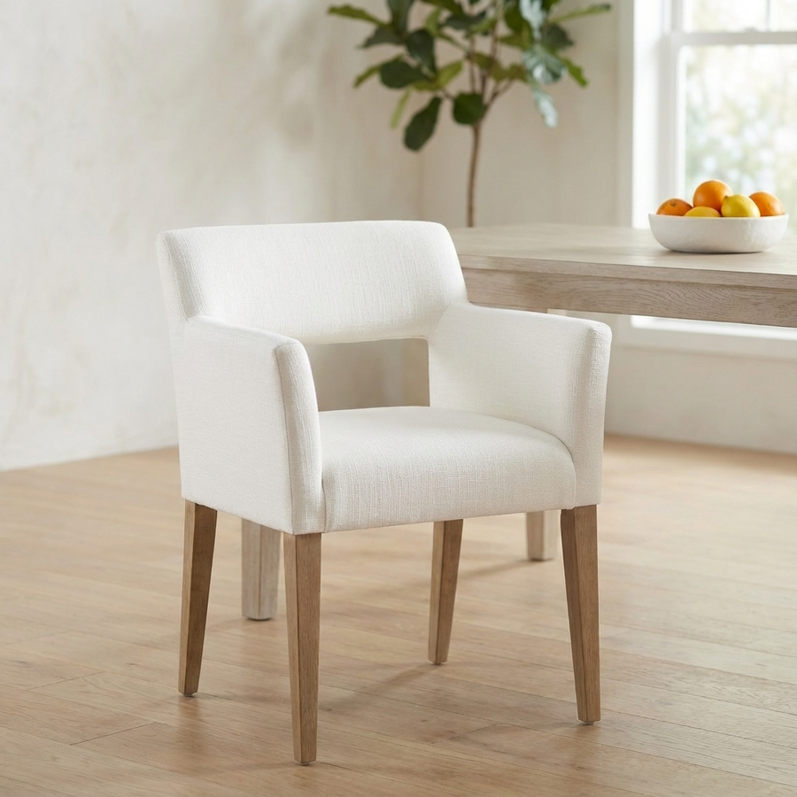 BOOKER DINING CHAIR: NATURAL WHITE