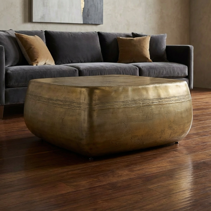 SAGUARO AGED BRASS ALUMINUM COFFEE TABLE