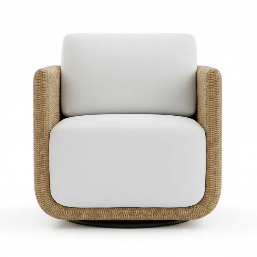 SANTORINI OUTDOOR WICKER SWIVEL CHAIR