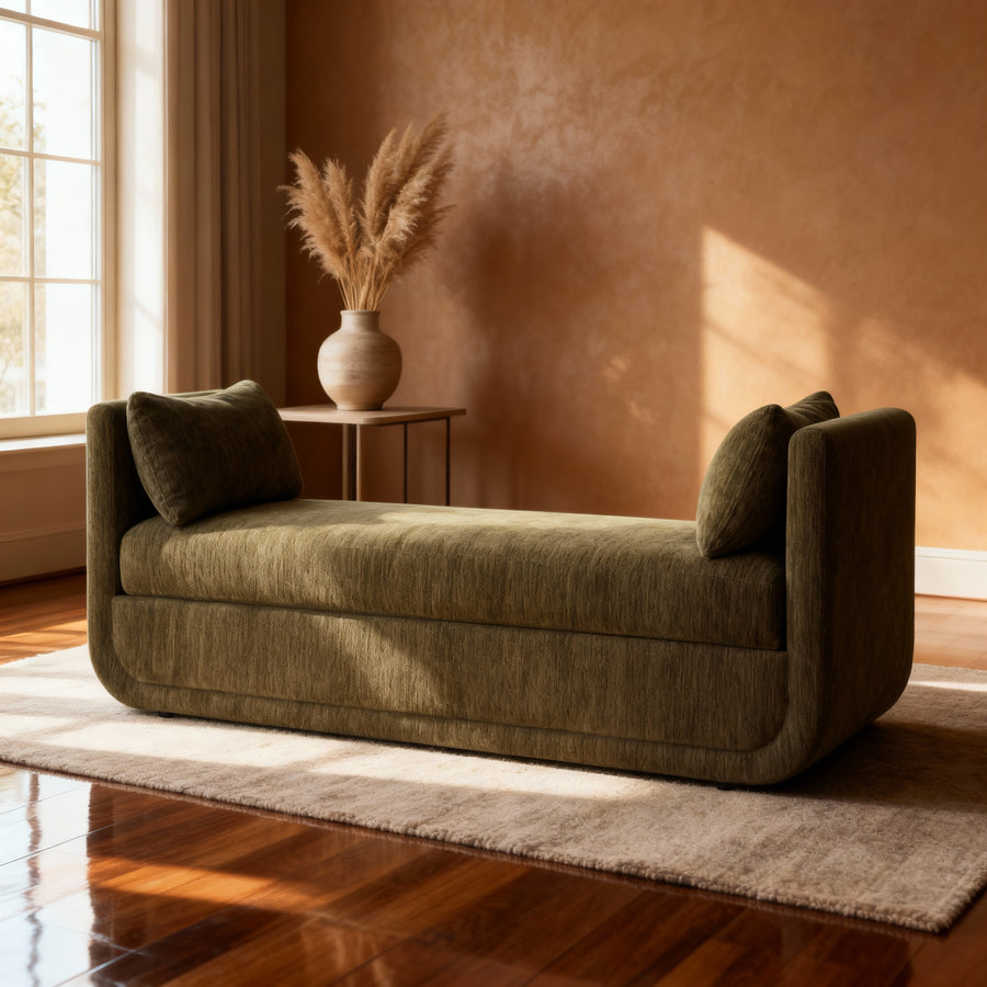 ABOUND CHENILLE UPHOLSTERED BENCH