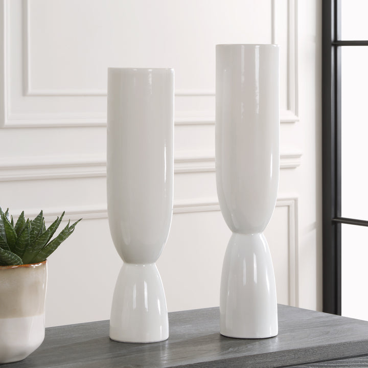 KIMIST WHITE VASES | SET OF 2