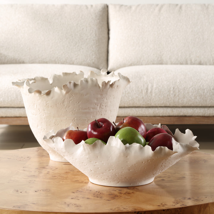 BLOSSOM TALL OFF-WHITE CERAMIC BOWL