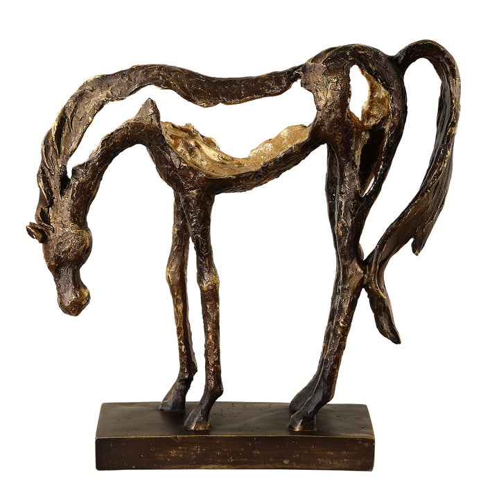 OPENLY GRAZING HORSE SCULPTURE