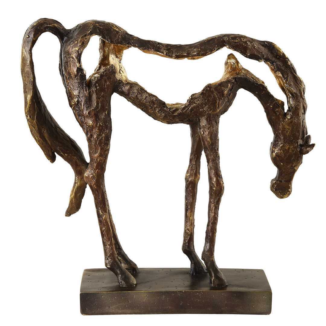 OPENLY GRAZING HORSE SCULPTURE