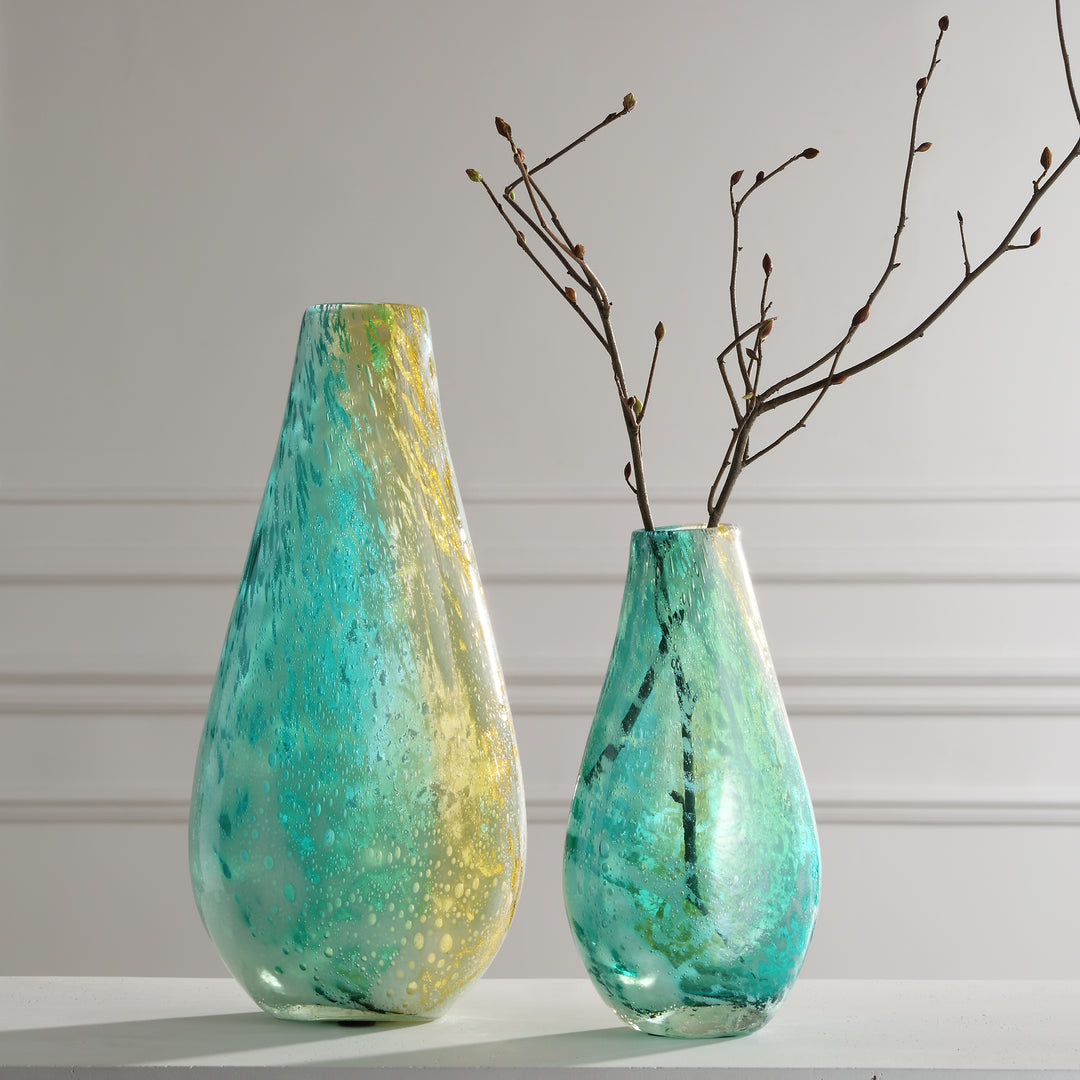 HIGH TIDE BUBBLE GLASS VASES | SET OF 2