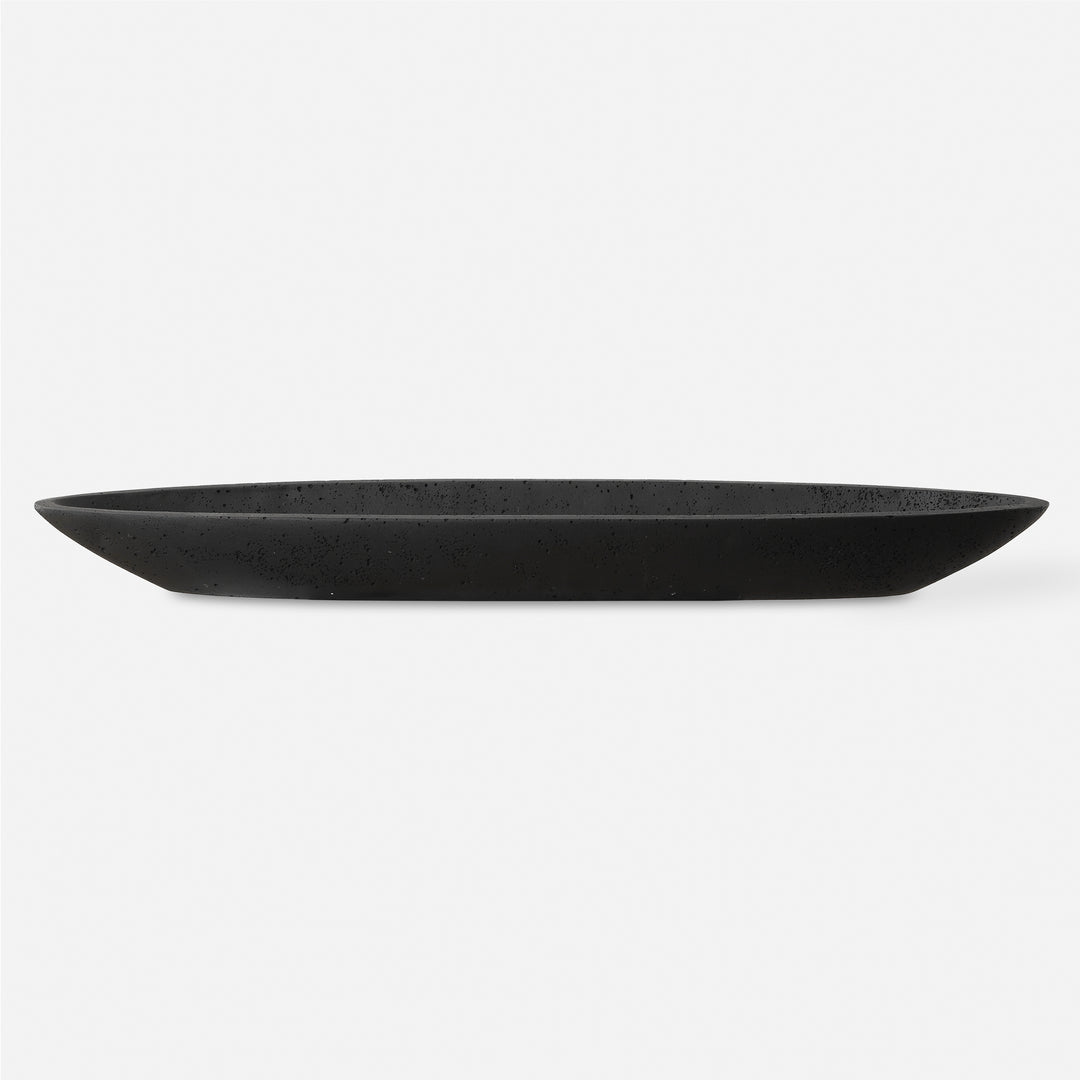 VESSEL CAST BLACK CANOE BOWL