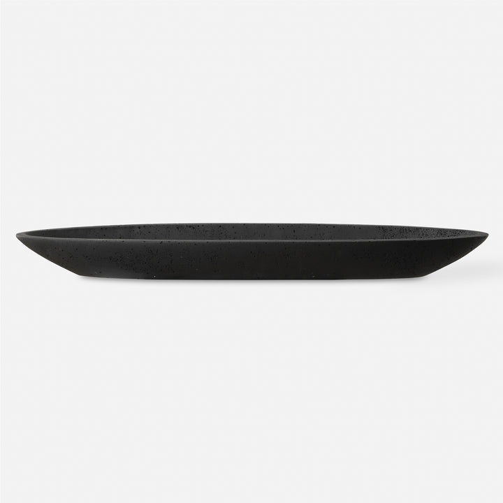 VESSEL CAST BLACK CANOE BOWL