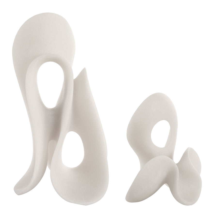 SILENT WAVE WHITE SCULPTURES SET/2