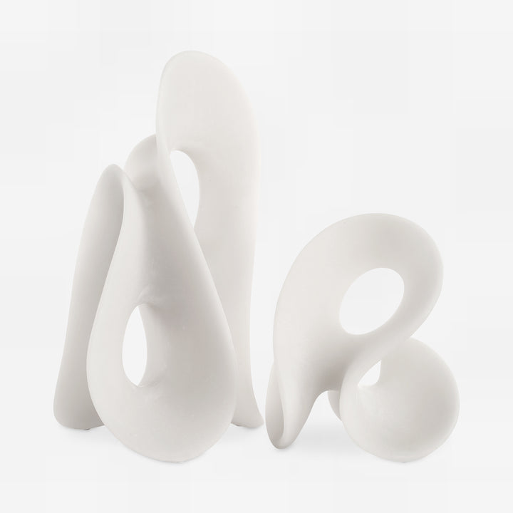 SILENT WAVE WHITE SCULPTURES SET/2