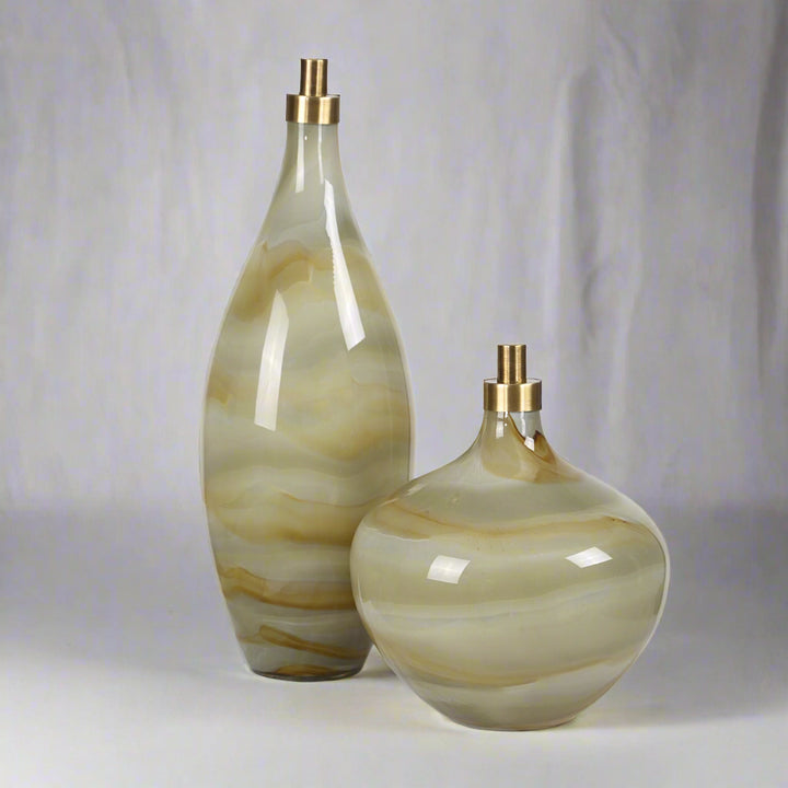 CASCADE GLASS BOTTLES | SET OF 2