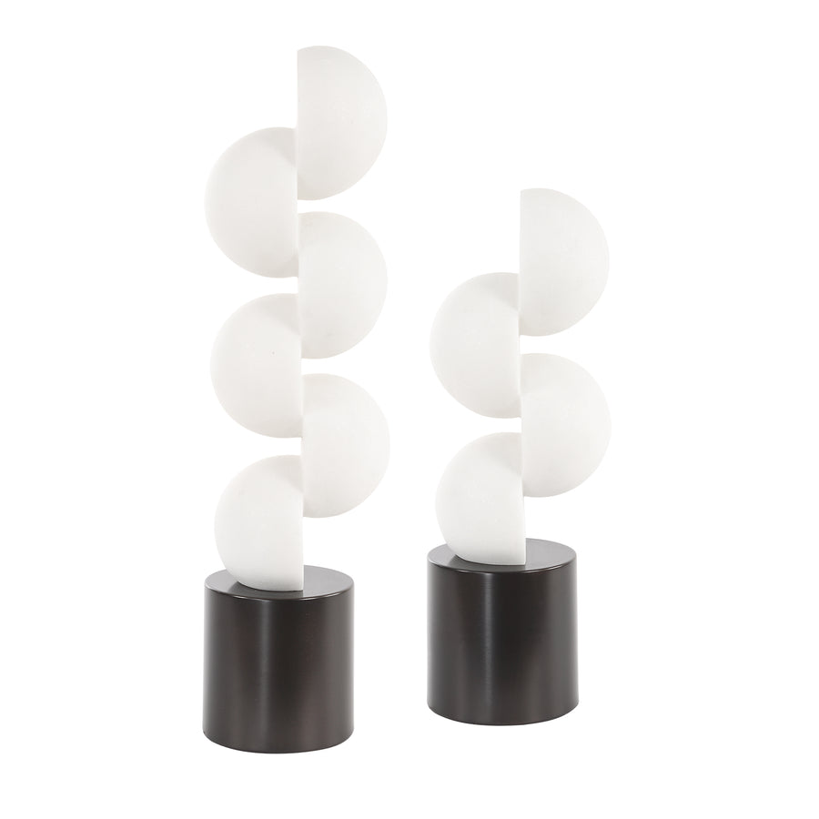 SYMMETRY WHITE STONE SCULPTURE SET
