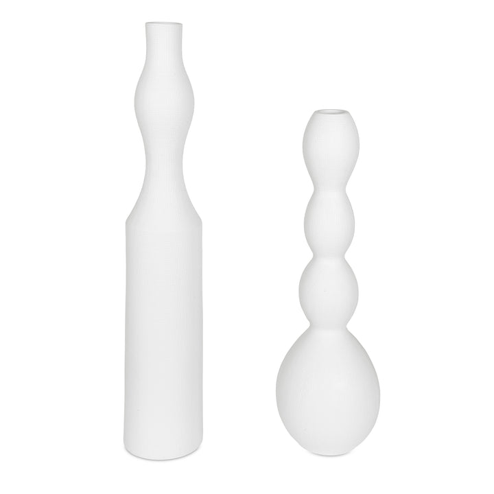 FORMA WHITE CERAMIC VASES: LARGE | SET OF 2