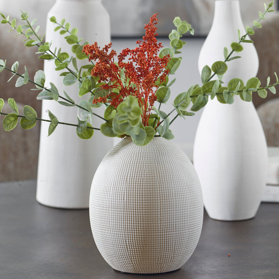 FORMA WHITE CERAMIC VASES | SET OF 3