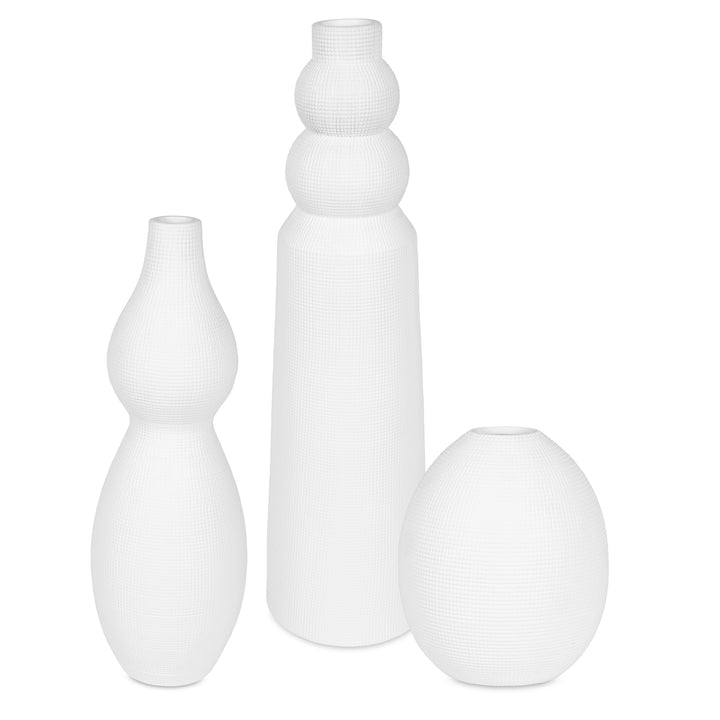 FORMA WHITE CERAMIC VASES | SET OF 3