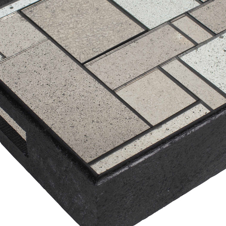 MODERN MOSAIC ANTIQUE MIRRORED TRAY