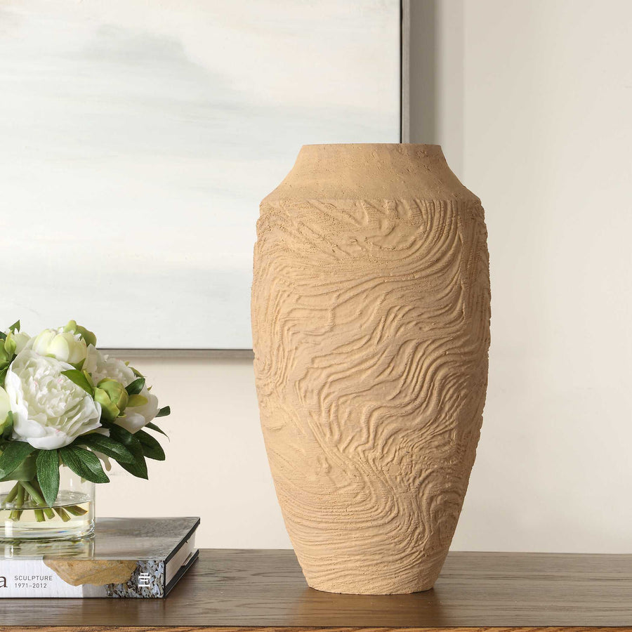 SANDSTONE FLOW LARGE TERRACOTTA VASE