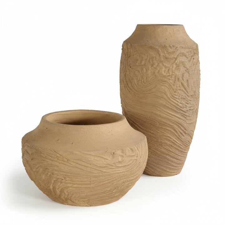 SANDSTONE FLOW SMALL TERRACOTTA VASE