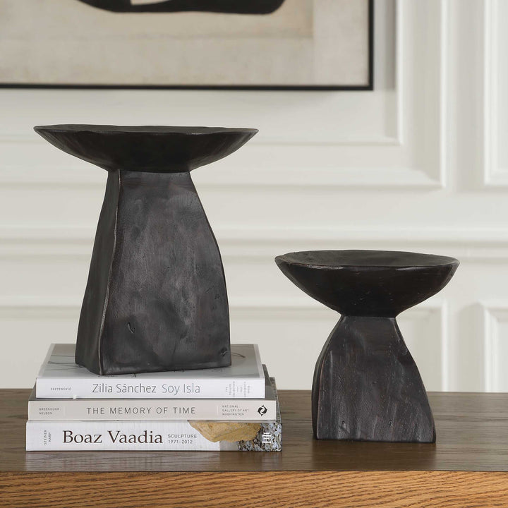 SHADOW PEDESTAL BOWLS | SET OF 2