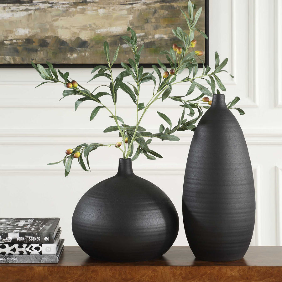 BOWER BLACK VASES | SET OF 2