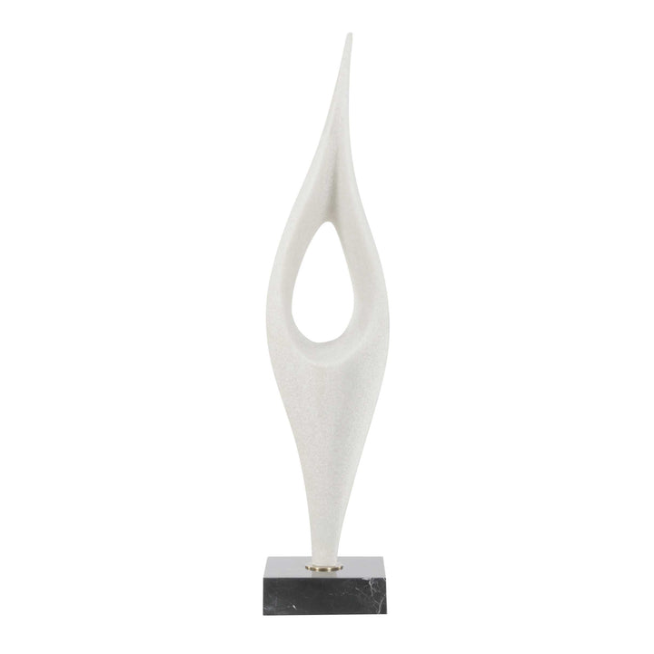 FLUID DROP WHITE STONE SCULPTURE