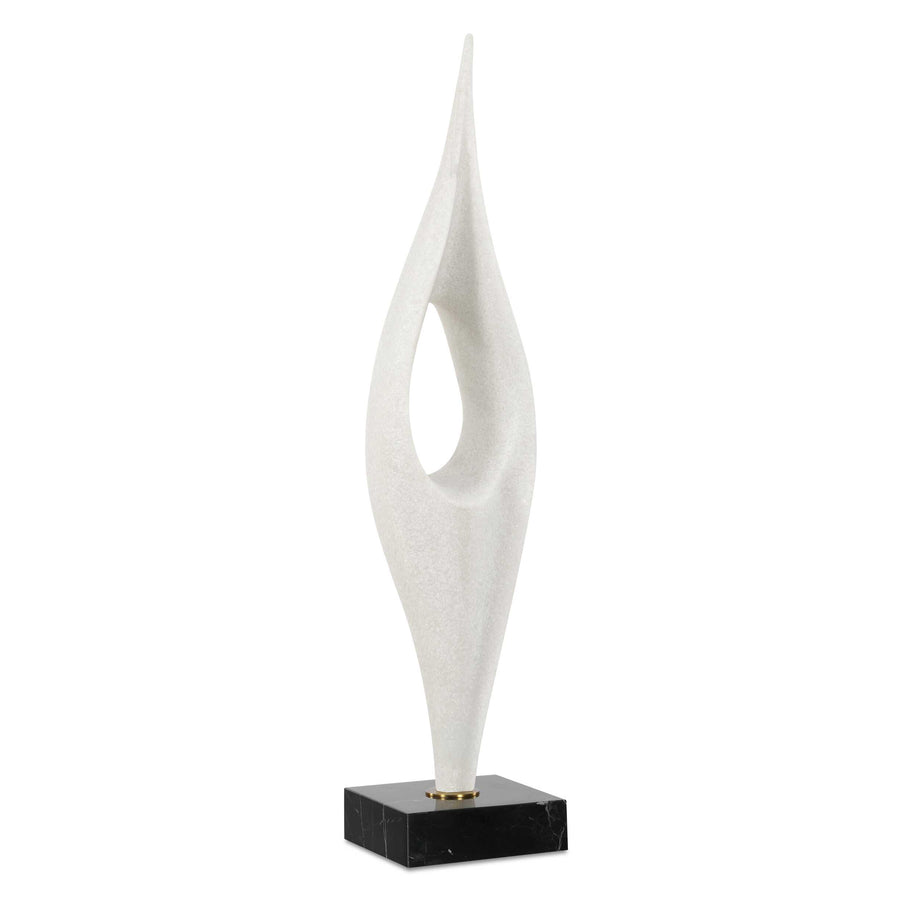 FLUID DROP WHITE STONE SCULPTURE