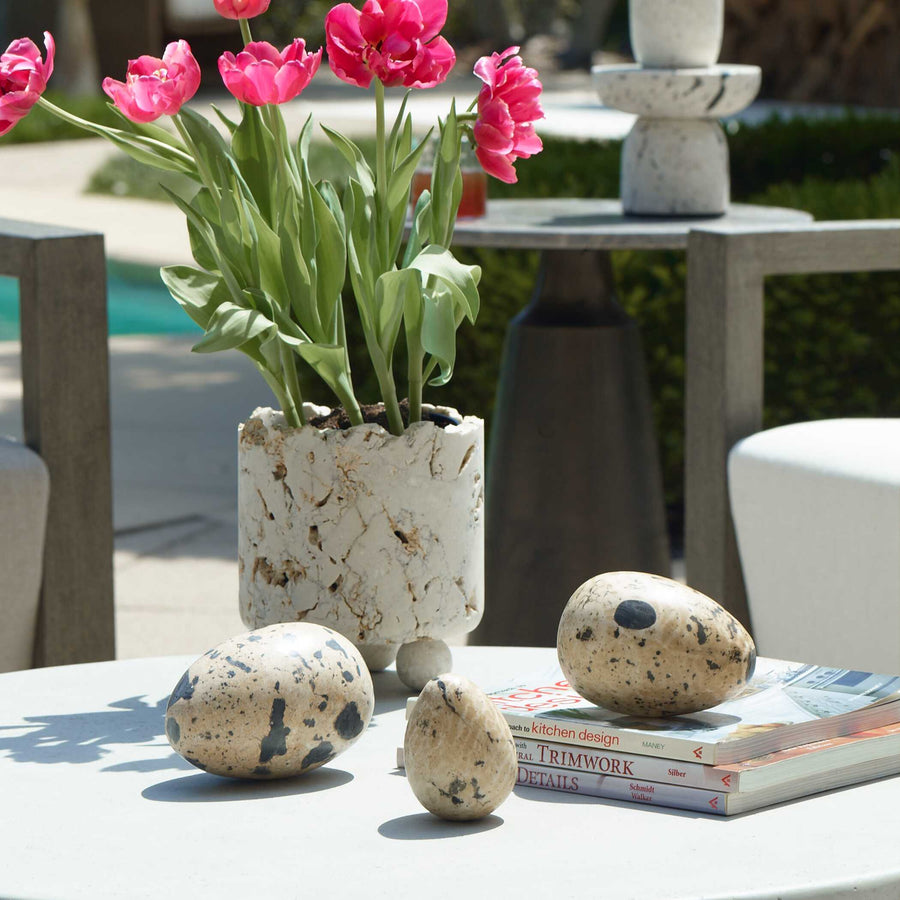 NEST TRIO INDOOR-OUTDOOR STONE EGGS SET