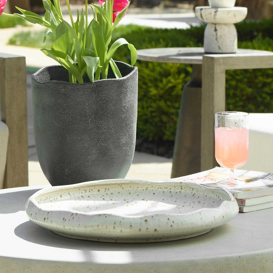 STARDUST RIPPLE SPECKLED CERAMIC BOWL