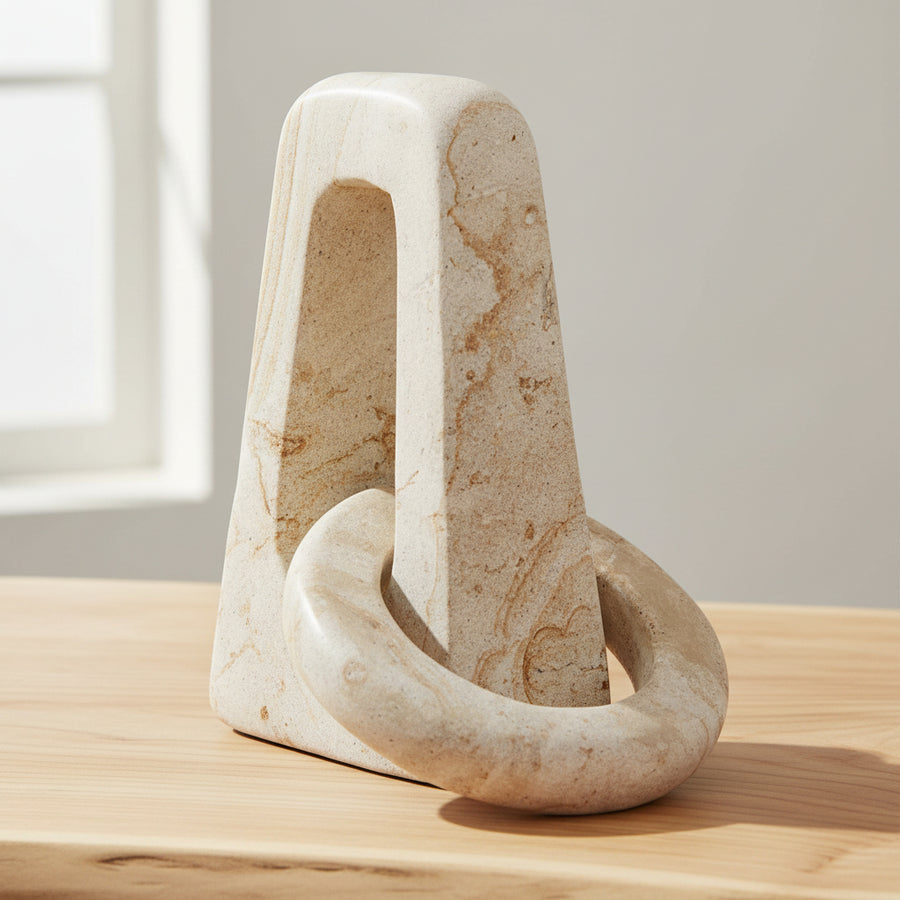 LIMESTONE KNOT SCULPTURE