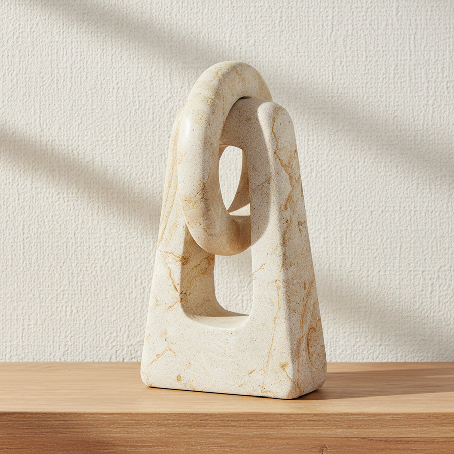 LIMESTONE KNOT SCULPTURE