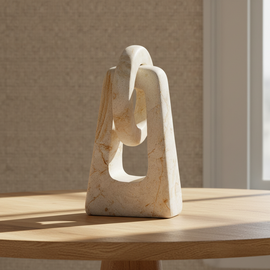 LIMESTONE KNOT SCULPTURE