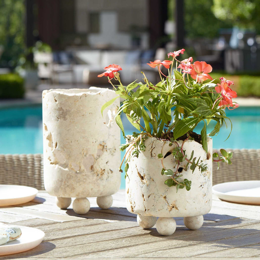 QUARRIED STONE CANDLEHOLDER SET