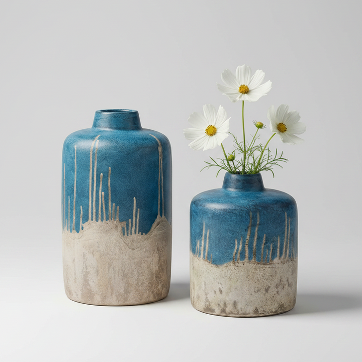 COASTAL CASCADE BLUE VASES | SET OF 2