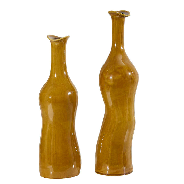 SIENNA FLOW CERAMIC BOTTLE VASE SET