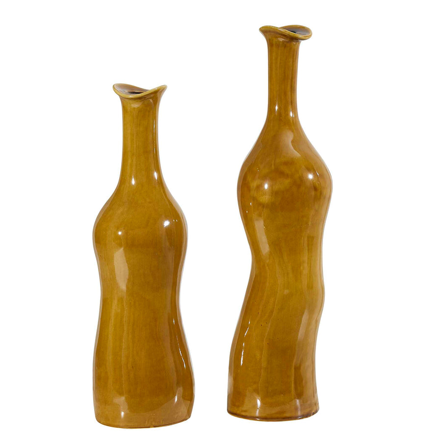 SIENNA FLOW CERAMIC BOTTLE VASE SET