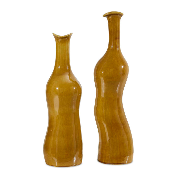 SIENNA FLOW CERAMIC BOTTLE VASE SET