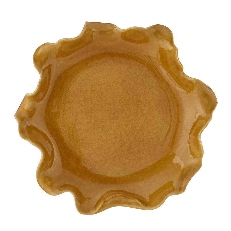GOLDEN CREST RUFFLE CERAMIC BOWL