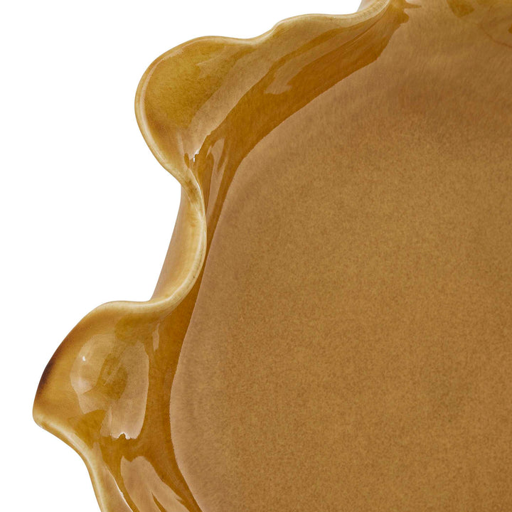GOLDEN CREST RUFFLE CERAMIC BOWL