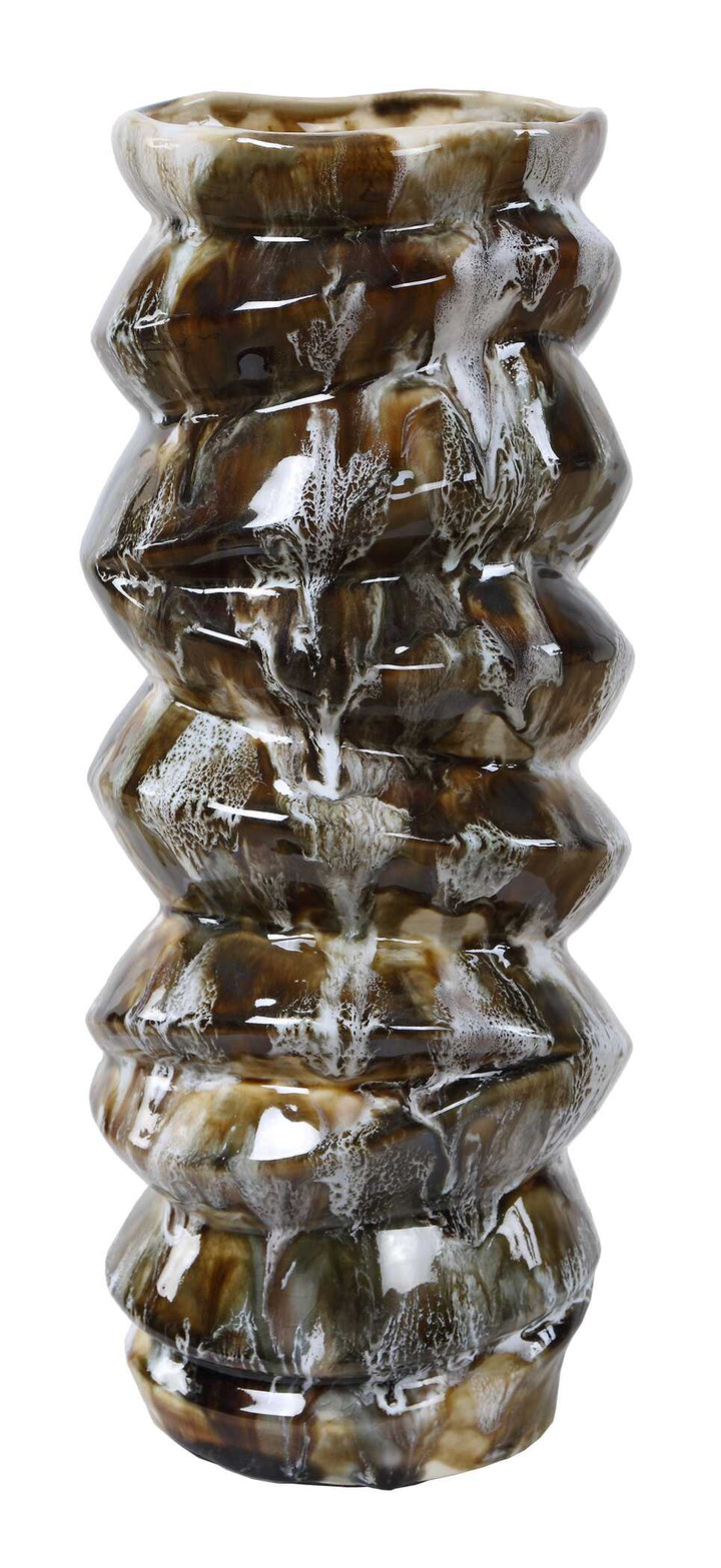 CUOCO GLAZED BROWN VASES | SET OF 2