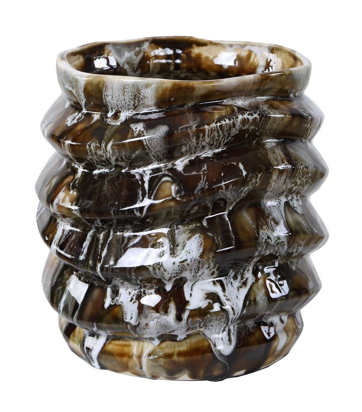 CUOCO GLAZED BROWN VASES | SET OF 2