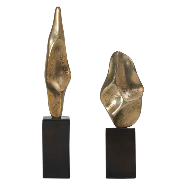 FLUID GEOMETRY GOLD SCULPTURES