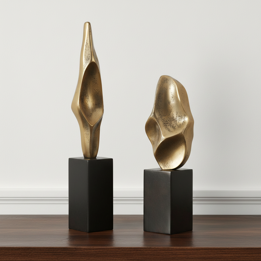 FLUID GEOMETRY GOLD SCULPTURES